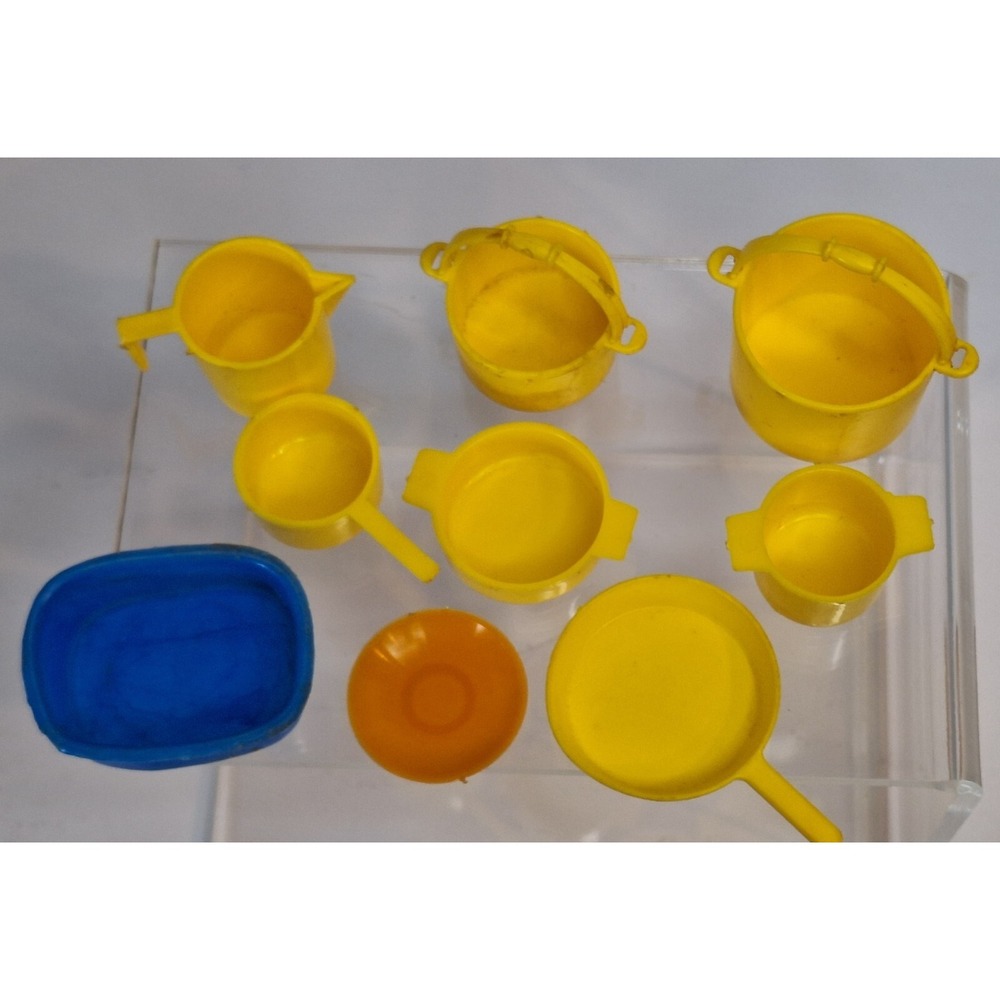Barbie Vtg Dream House Kitchen Accessories Pots Pans Lot Of 8
